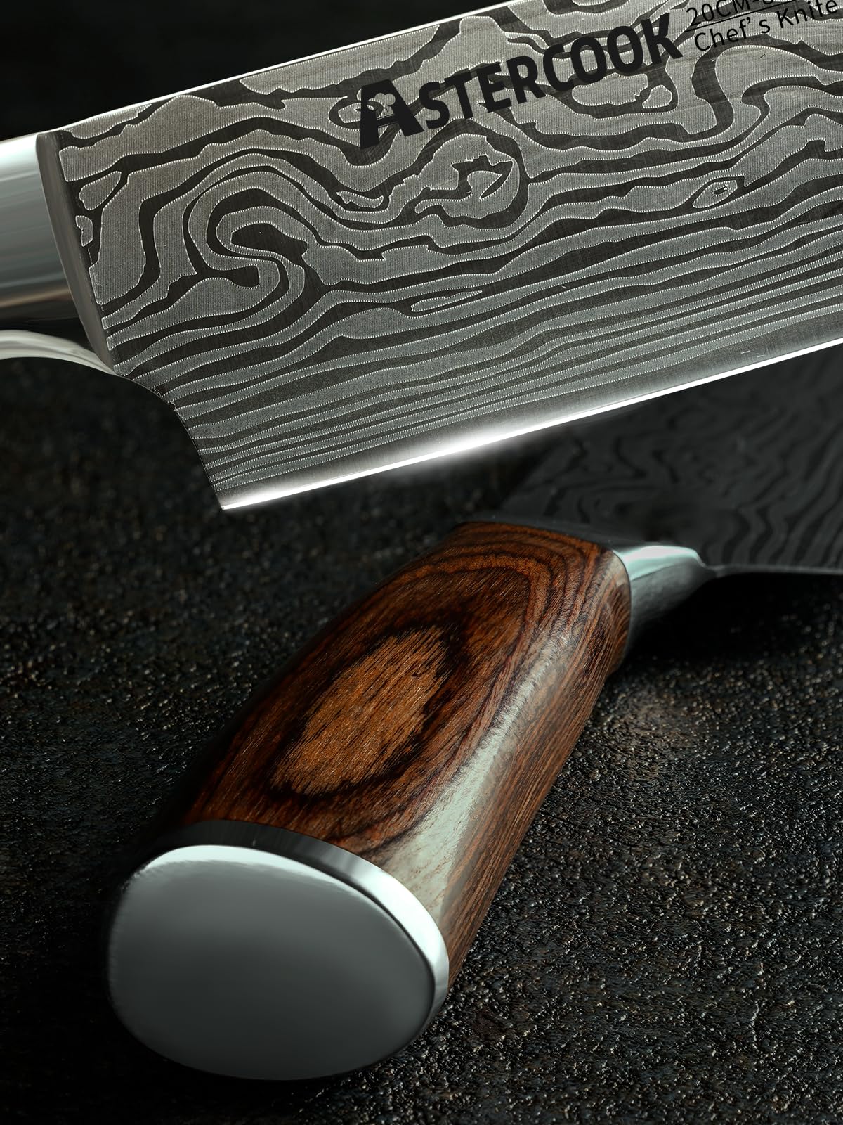 Astercook Cuchillo Chef para cortar pan y vegetales con precisión y comodidad.