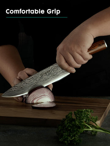 Astercook Cuchillo Chef acabado pulido que destaca en la cocina.