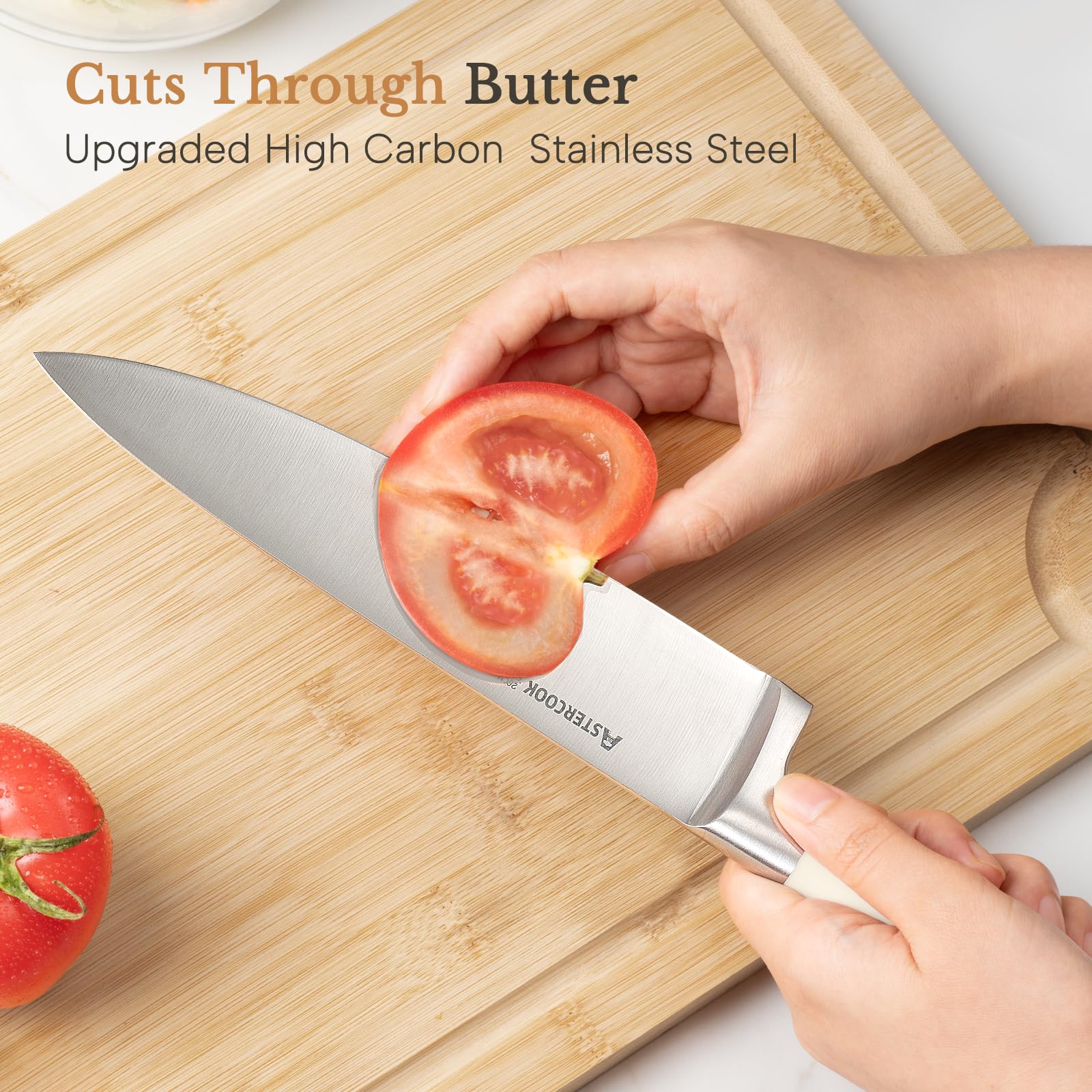 Astercook: cuchillo dentado para pan de 8 pulgadas para cortes suaves.