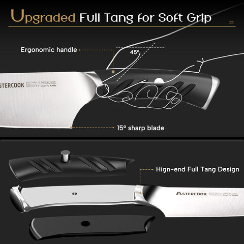 Cuchillo lonchas Astercook de 8 pulgadas para lonjas finas y uniformes.