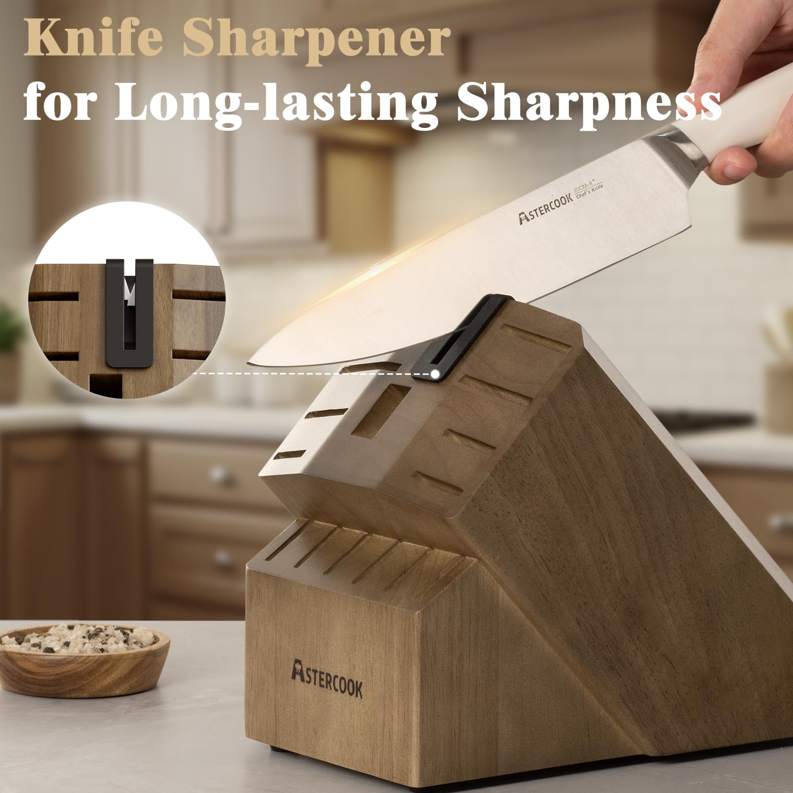 Astercook cuchillo pan dentado de 8 pulgadas para pan crujiente