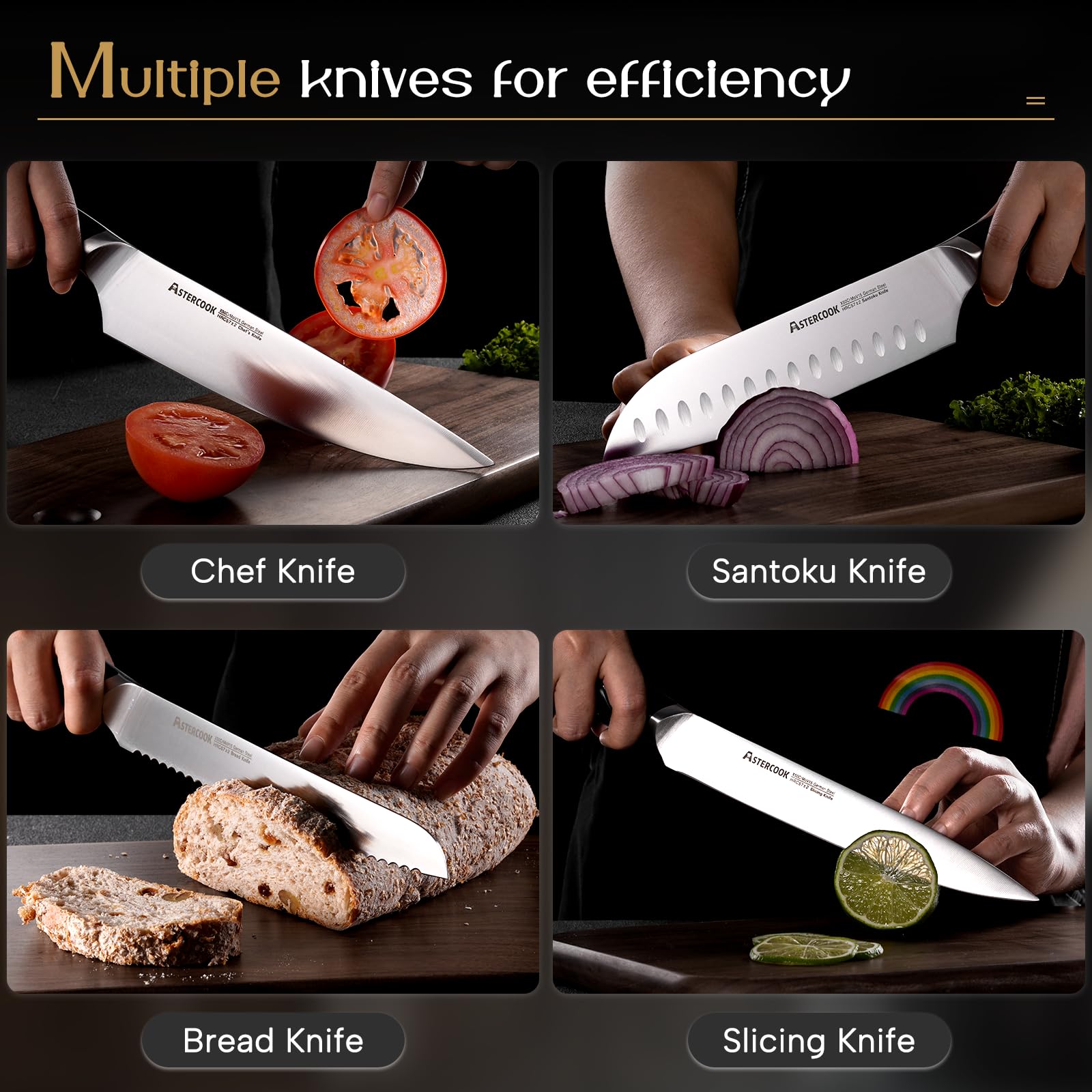 Cuchillo pelador Astercook 3.5 pulgadas para pelar y desvenar.