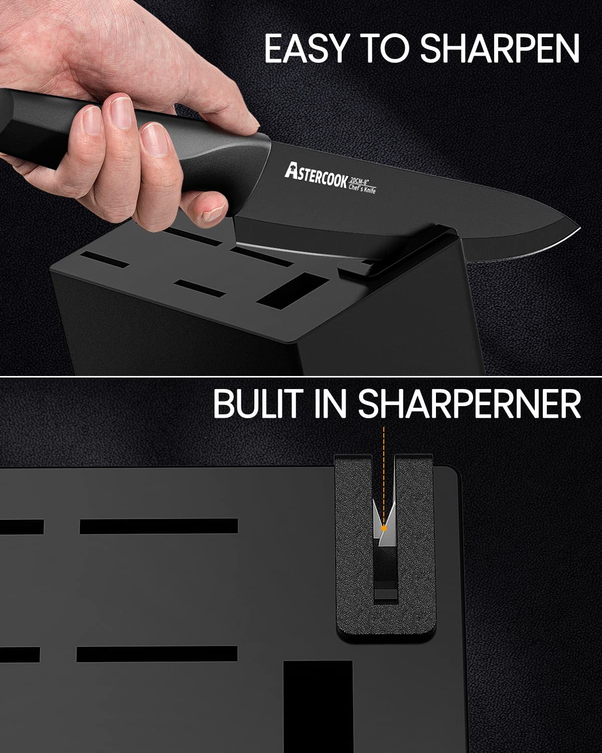 Astercook cuchillo santoku 7 pulgadas, versatilidad para picar y filetear.