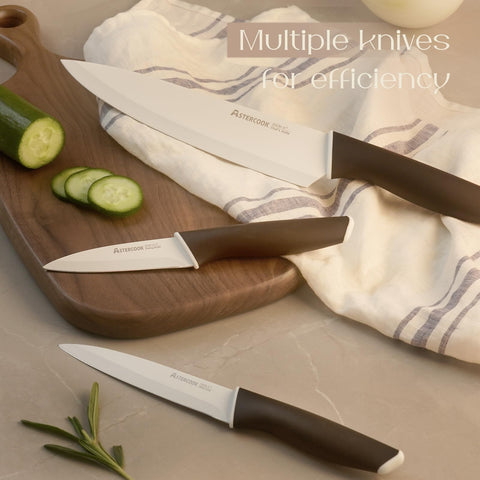 Astercook cuchillo santoku 7 pulgadas para verduras y proteínas con filo.