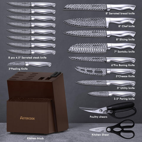 Astercook cuchillo santoku 7 pulgadas para picar y rebanar