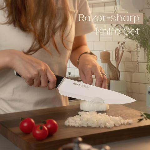 Astercook cuchillo filete 8 pulgadas para rebanar carnes con precisión.