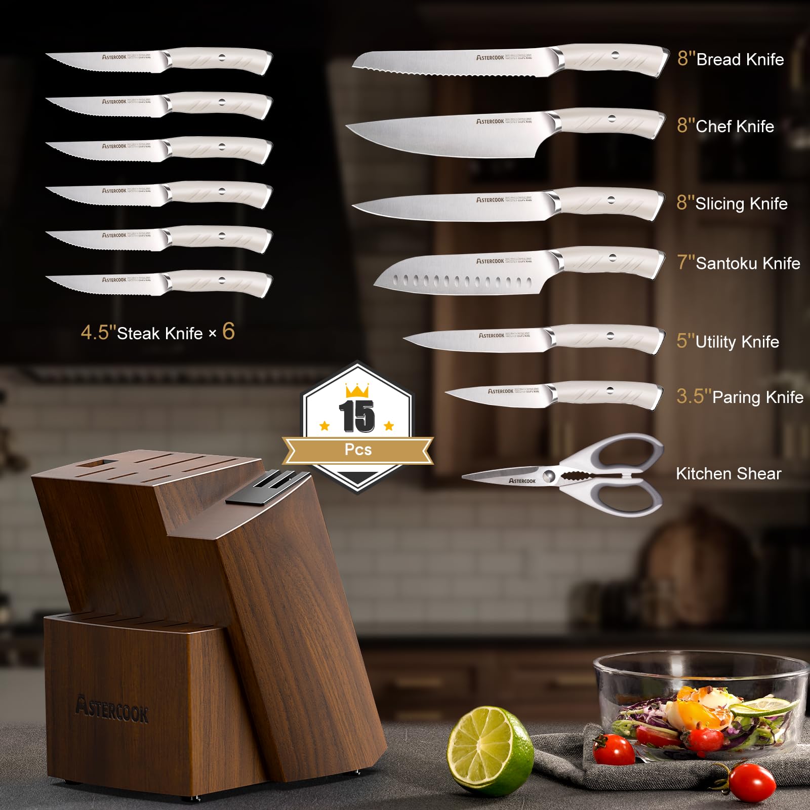 Astercook cuchillo utilidad 5 pulgadas para tareas diarias