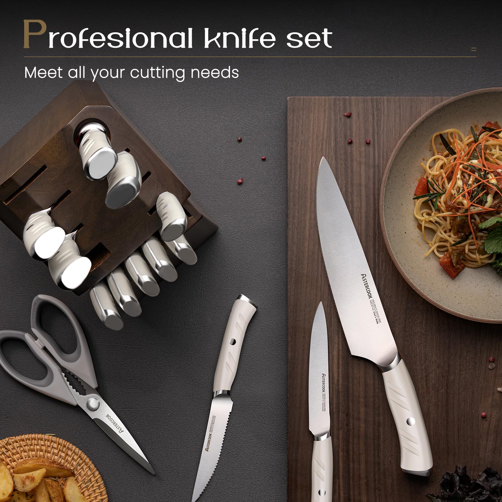 Cuchillo utilidad Astercook de 5 pulgadas para tareas rápidas.