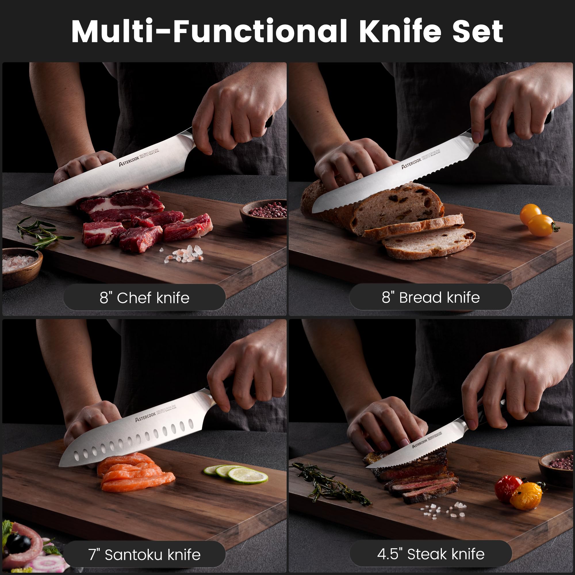 Astercook cuchillo utilidad 5 pulgadas para tareas rápidas y precisas
