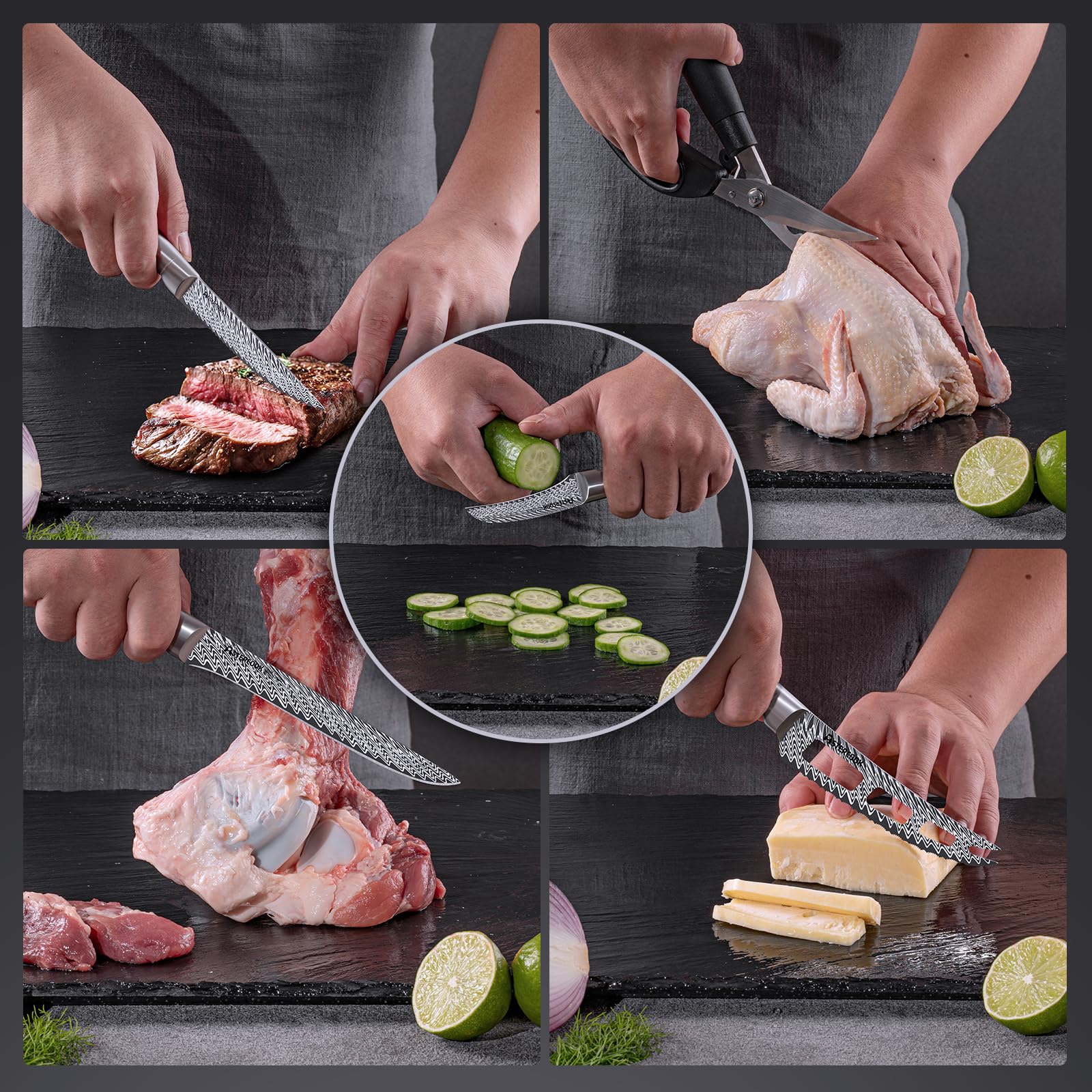 Astercook cuchillo utilitario 5 pulgadas para tareas variadas