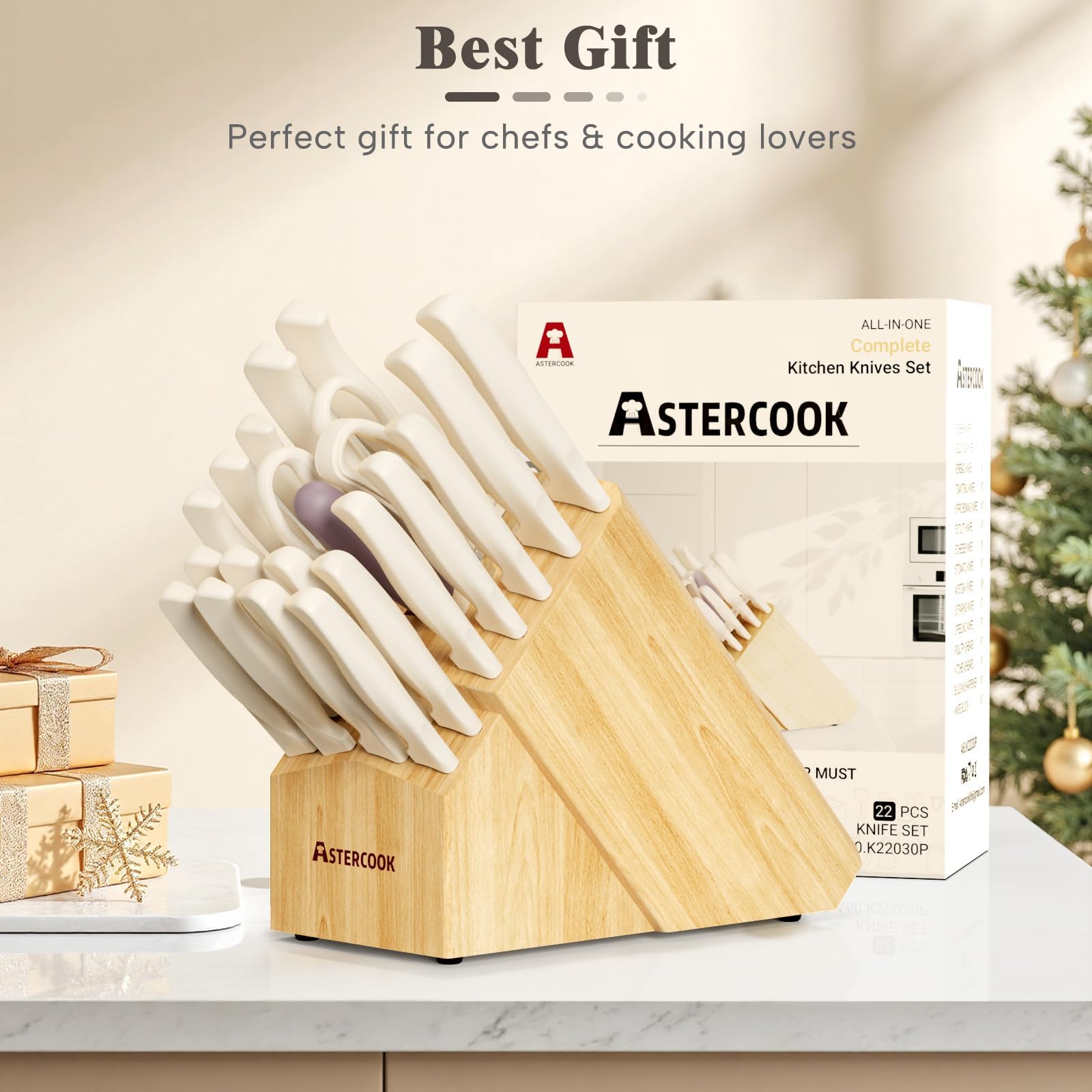 Astercook cuchillos filete 4,5 pulgadas ocho unidades para porciones uniformes