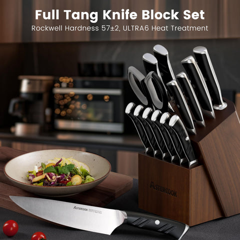 Astercook cuchillos serrados 4.5 pulgadas para bistec con borde limpio