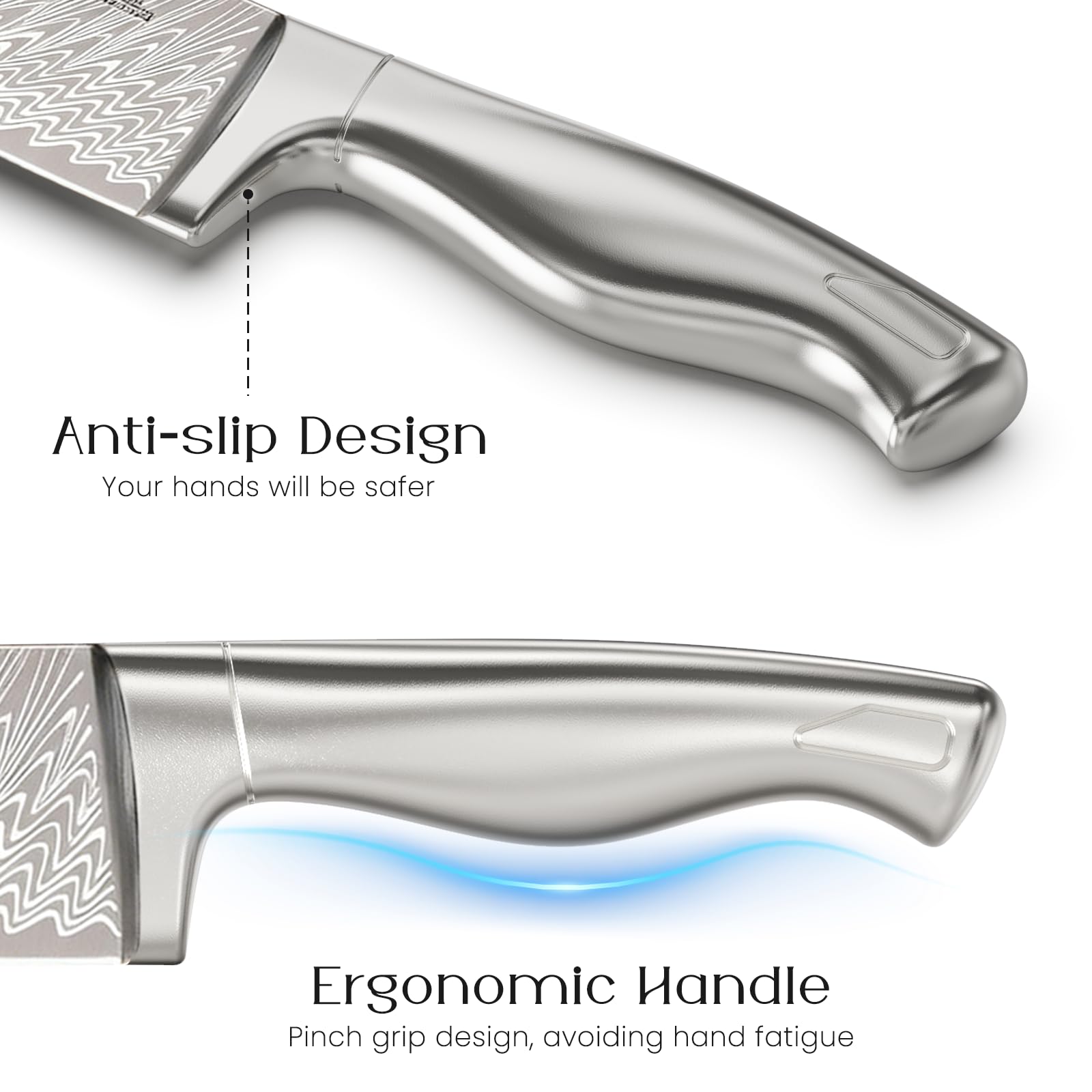 Astercook cuchillos serrados 6 piezas de 4.5 pulgadas: cortes seguros y eficientes