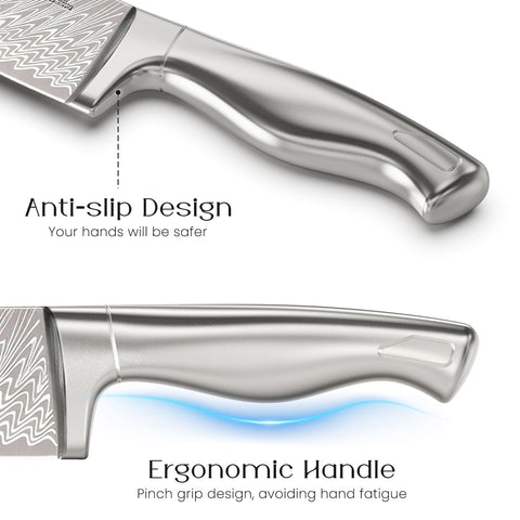 Astercook cuchillos serrados 6 piezas de 4.5 pulgadas: cortes seguros y eficientes