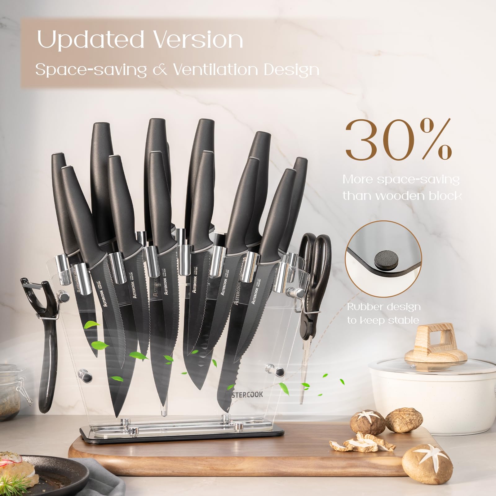 Astercook cuchillos para uso diario en la cocina doméstica.
