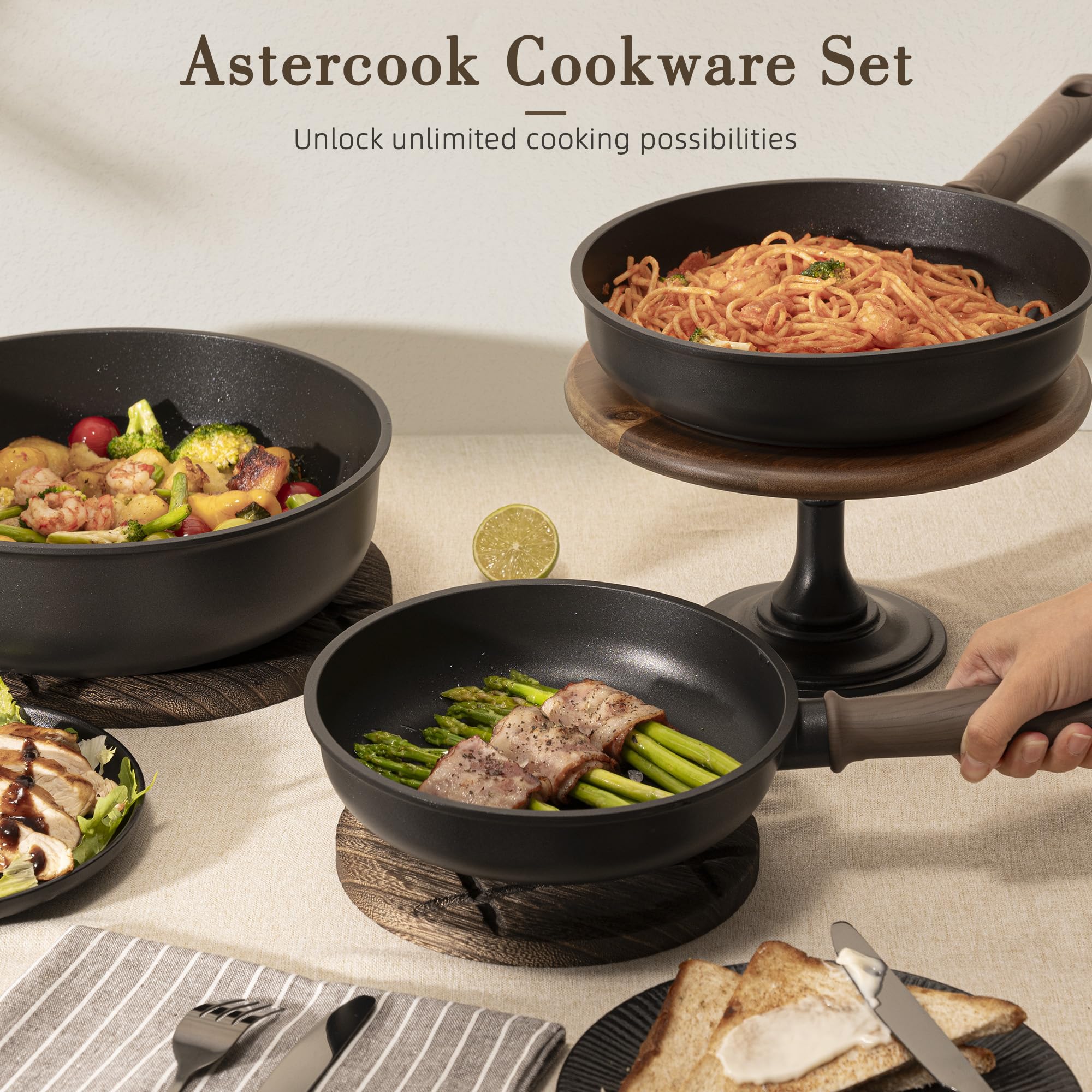 Astercook diseño ergonómico para una experiencia de cocción cómoda.