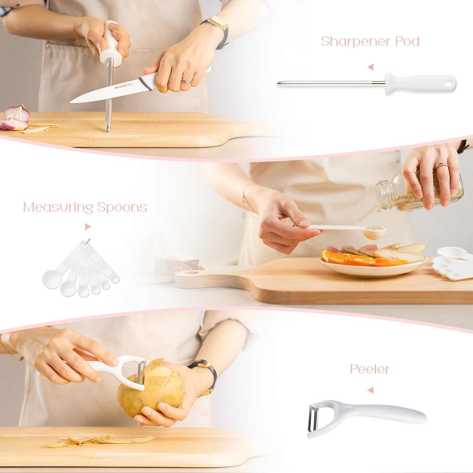 Astercook diseño moderno y blanco que complementa cocinas actuales.