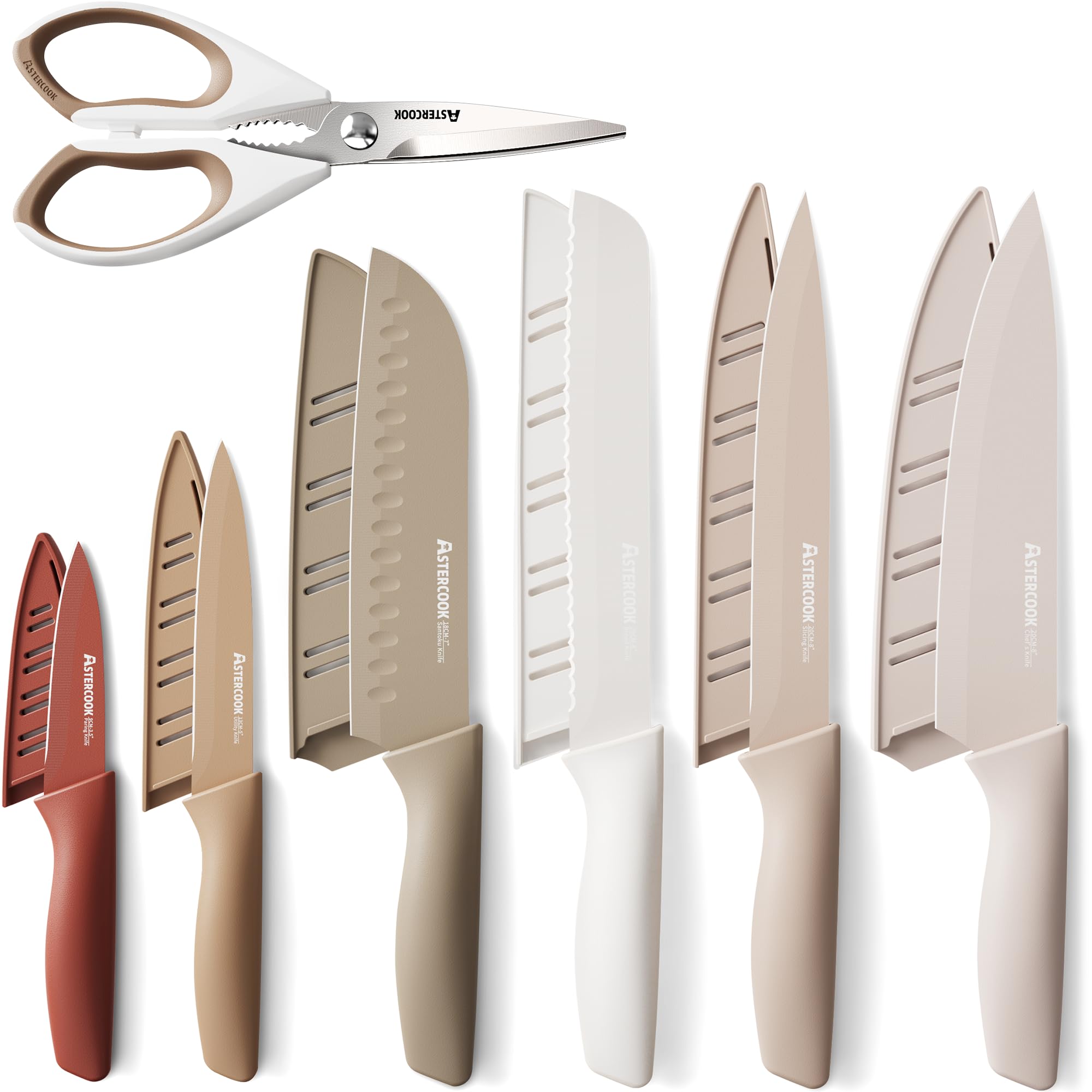 Astercook cuchillo chef de 8 pulgadas, filo duradero para uso diario en la cocina