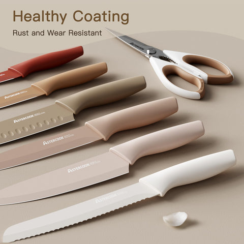 Astercook cuchillo para rebanar de 8 pulgadas, cortes precisos para carnes y verduras
