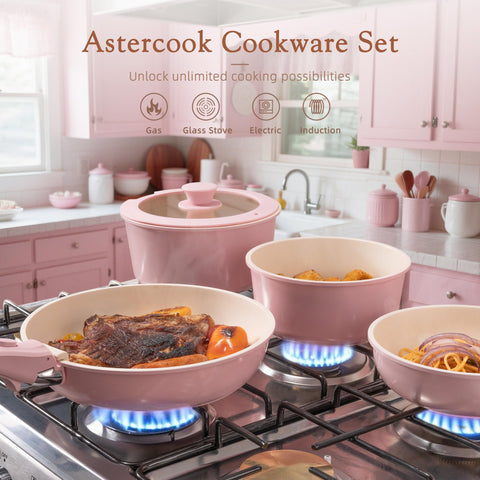 Astercook mango desmontable ofrece manejo sólido y facilita la limpieza y el almacenamiento