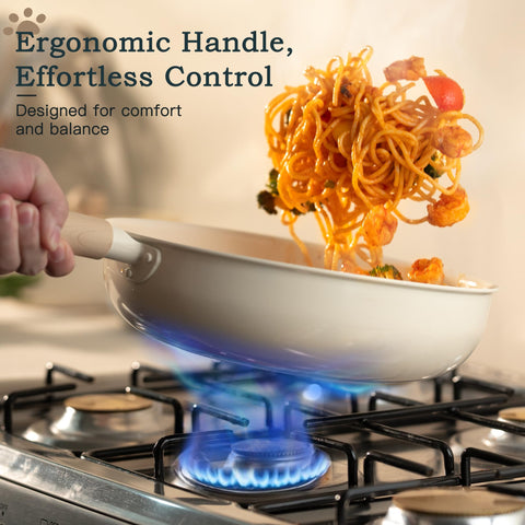 Astercook olla profunda 11 pulgadas ceramica nonstick para guisos.