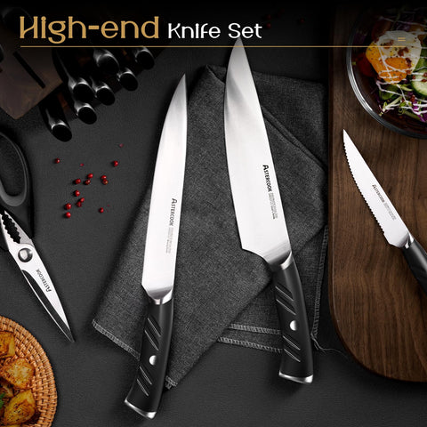Seis cuchillos bistec serrados Astercook de 4.5 pulgadas.