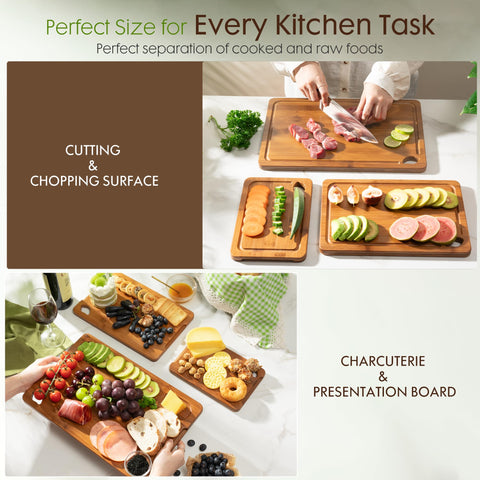 Astercook tabla de corte reversible con canaletas para jugos y superficie lisa