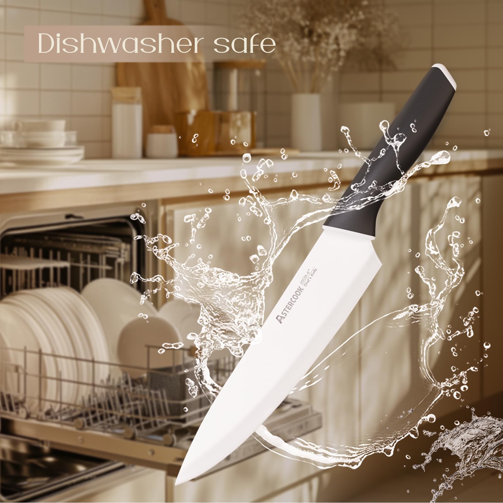 Astercook tijeras de cocina y bloque de madera con afilador integrado.