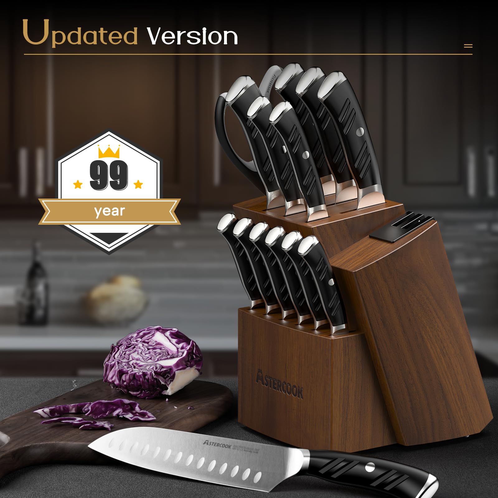Tijeras de cocina Astercook para cortes y recortes precisos.