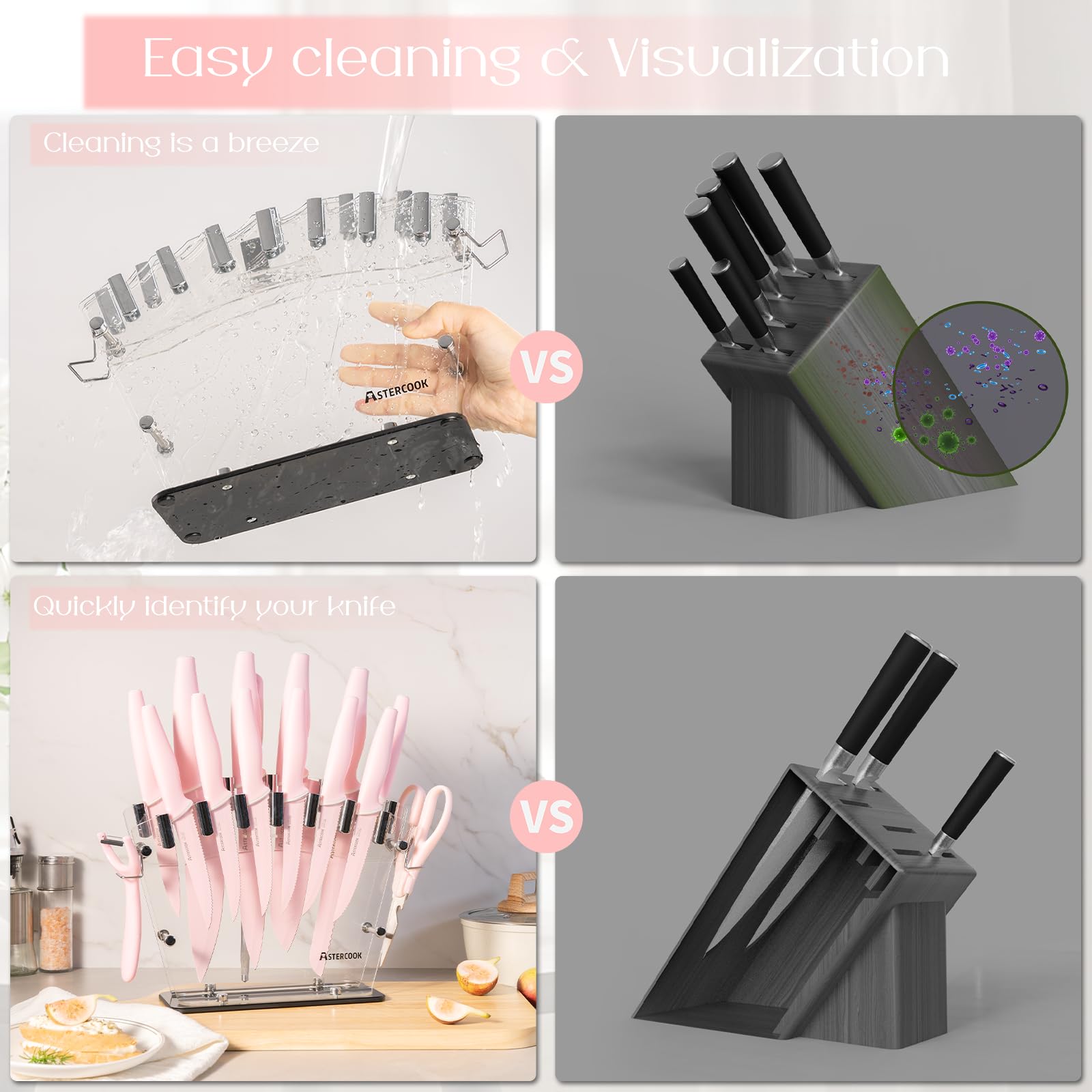 Diseño moderno de Astercook, ideal como regalo para cocinas rosas.