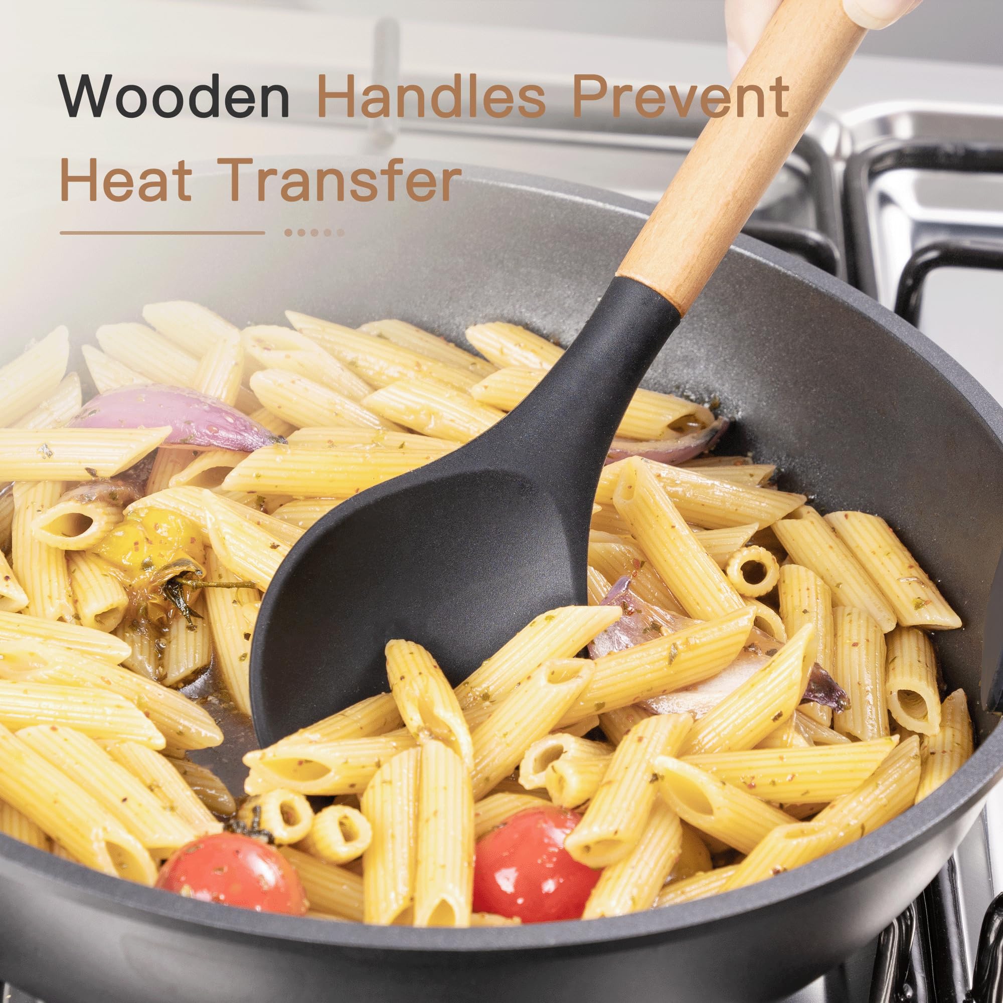 Astercook utensilios aptos para superficies antiadherentes sin rayones.