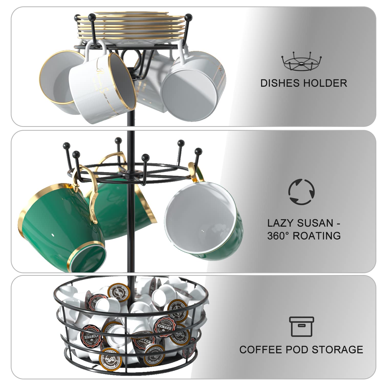 ASTLIHO display bar tazas, ideal para cocinas pequeñas y barras de café.
