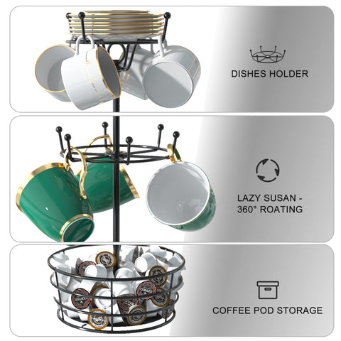 ASTLIHO display bar tazas, ideal para cocinas pequeñas y barras de café.