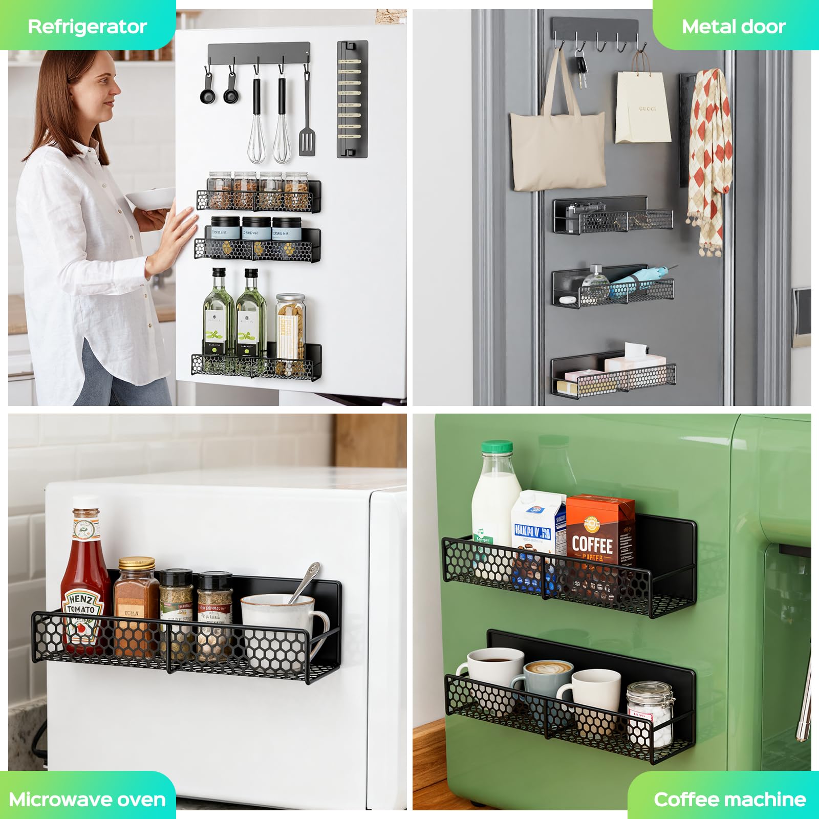 ASTON ELDER estante de especias magnético en refrigerador para condimentos