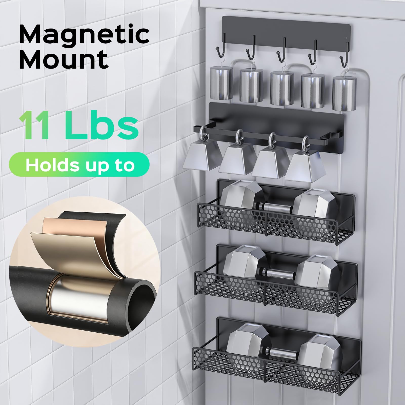 ASTON ELDER kit de almacenamiento magnético ideal para lavandería y cocina