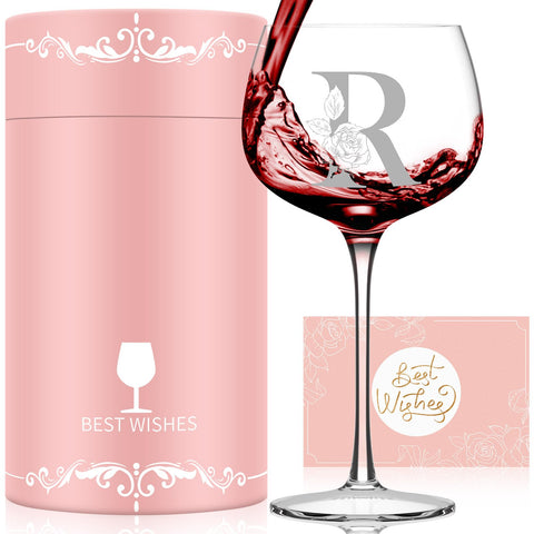 Vaso de vino Astonlink con inicial monograma para celebrar momentos especiales