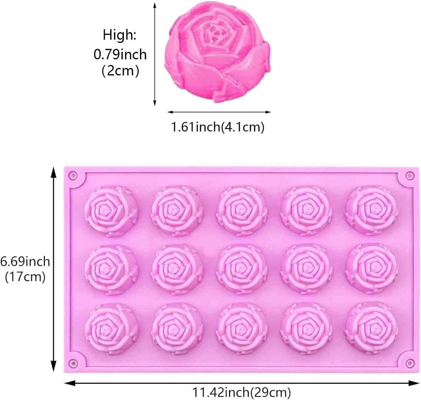 Aswewamt molde silicona rosa 3D, reproduce rosas para postres.