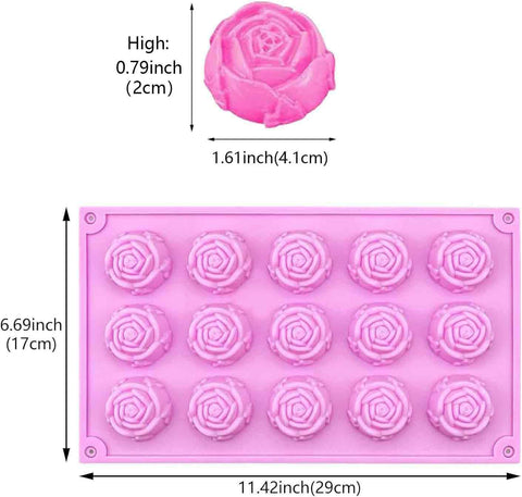 Aswewamt molde silicona rosa 3D, reproduce rosas para postres.