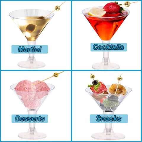 Asxtexz copa martini plástica apilable, ahorro de espacio