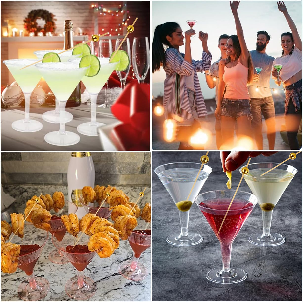 Asxtexz copa martini plástico cristal, aspecto elegante sin cristal real
