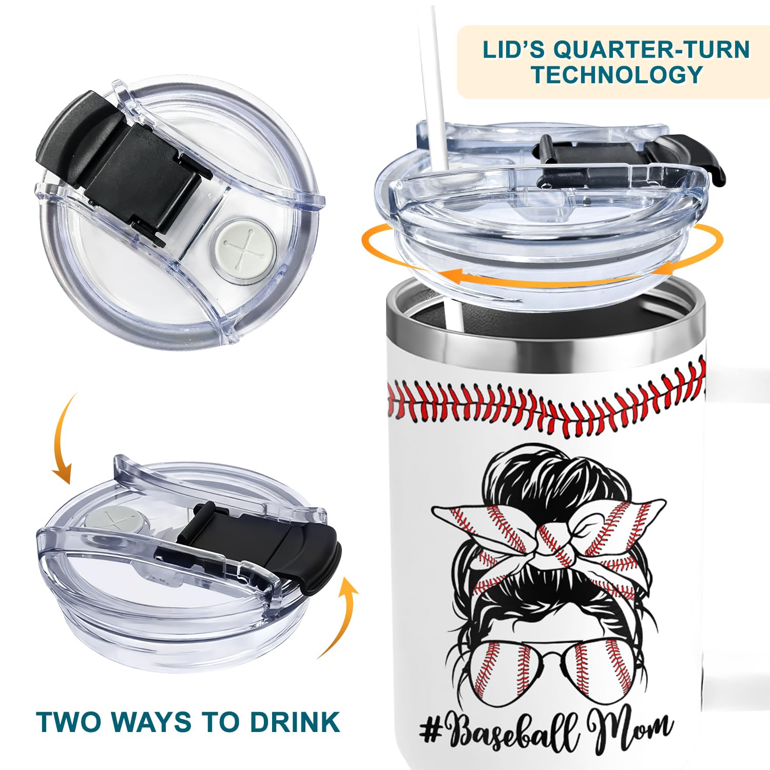 AT2Z GLOBAL aislamiento-doble-baseball-mama-40oz, mantiene temperatura adecuada