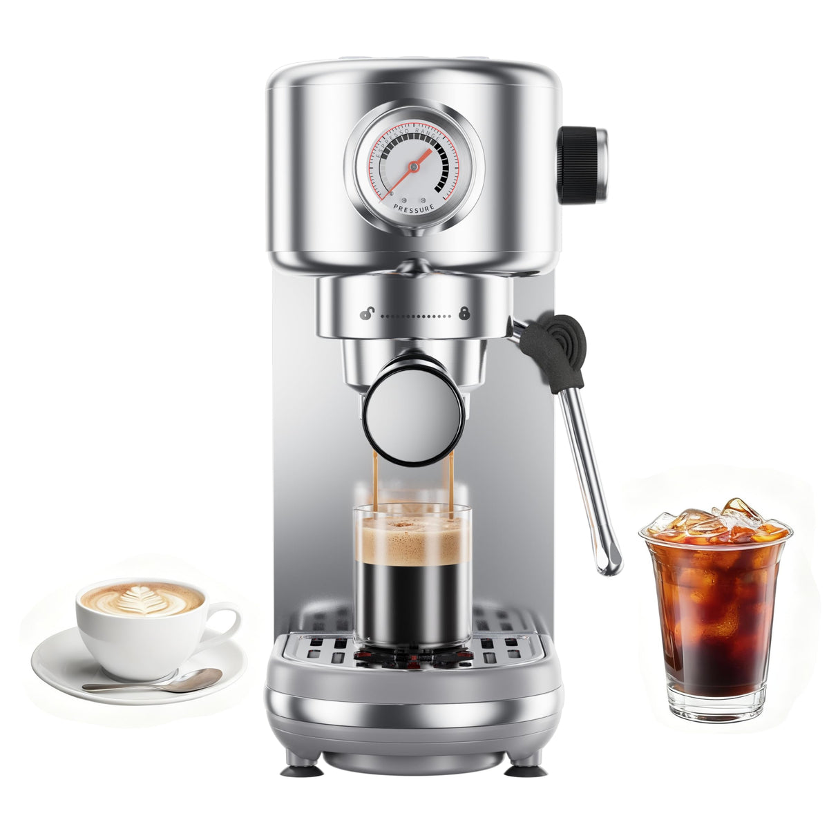 atatix máquina de espresso compacto para casa, crema rica.