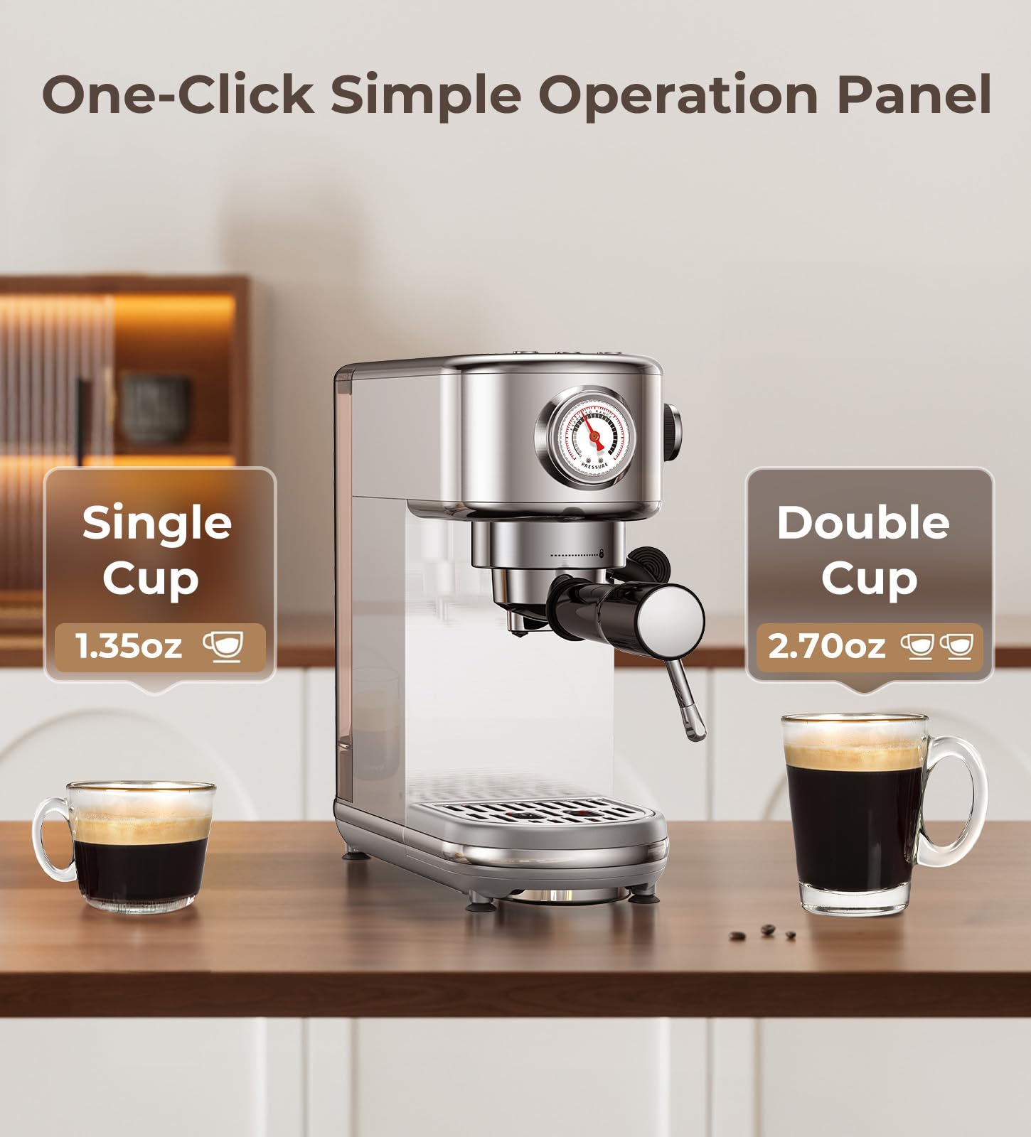 atatix máquina-espresso-20-bares-sistema: extracción estable para crema dorada.