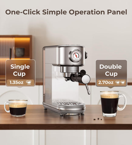 atatix máquina-espresso-20-bares-sistema: extracción estable para crema dorada.