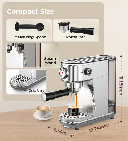 atatix máquina-espresso-accesorios-incluidos: todo lo necesario para empezar a preparar espresso.