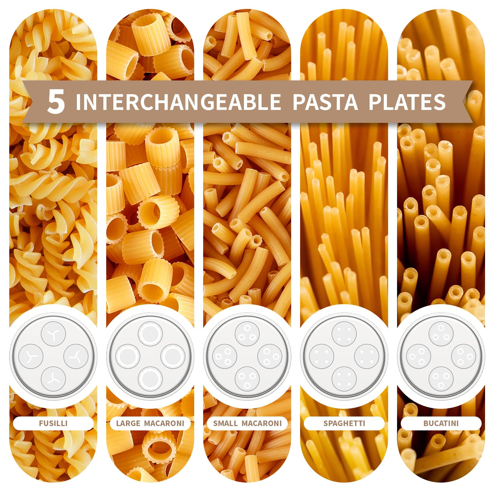 Espagueti, bucatini y fusilli listos para cocinar con Atbod.