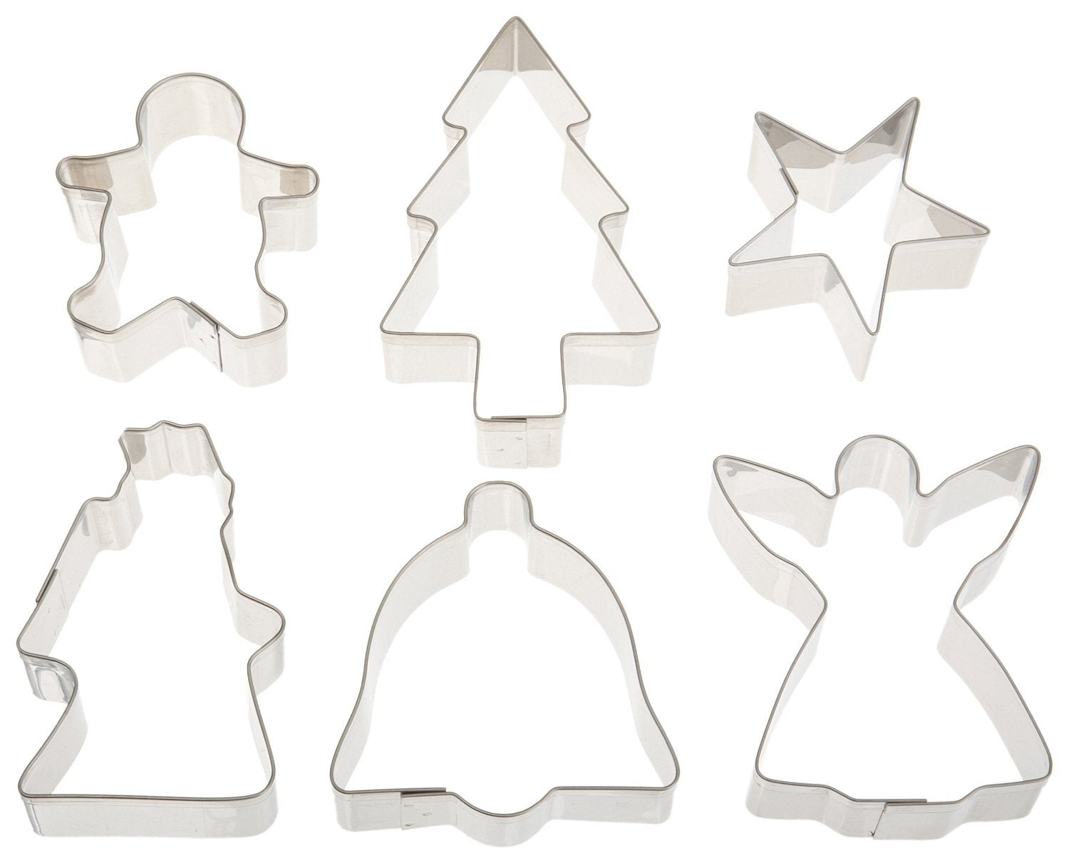 Conjunto Ateco de cortadores para Navidad en acero inoxidable, ideal para galletas con formas festivas.