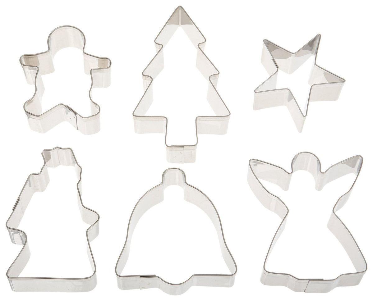 Conjunto Ateco de cortadores para Navidad en acero inoxidable, ideal para galletas con formas festivas.