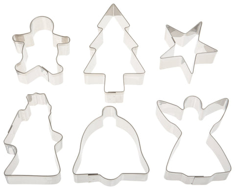 Conjunto Ateco de cortadores para Navidad en acero inoxidable, ideal para galletas con formas festivas.