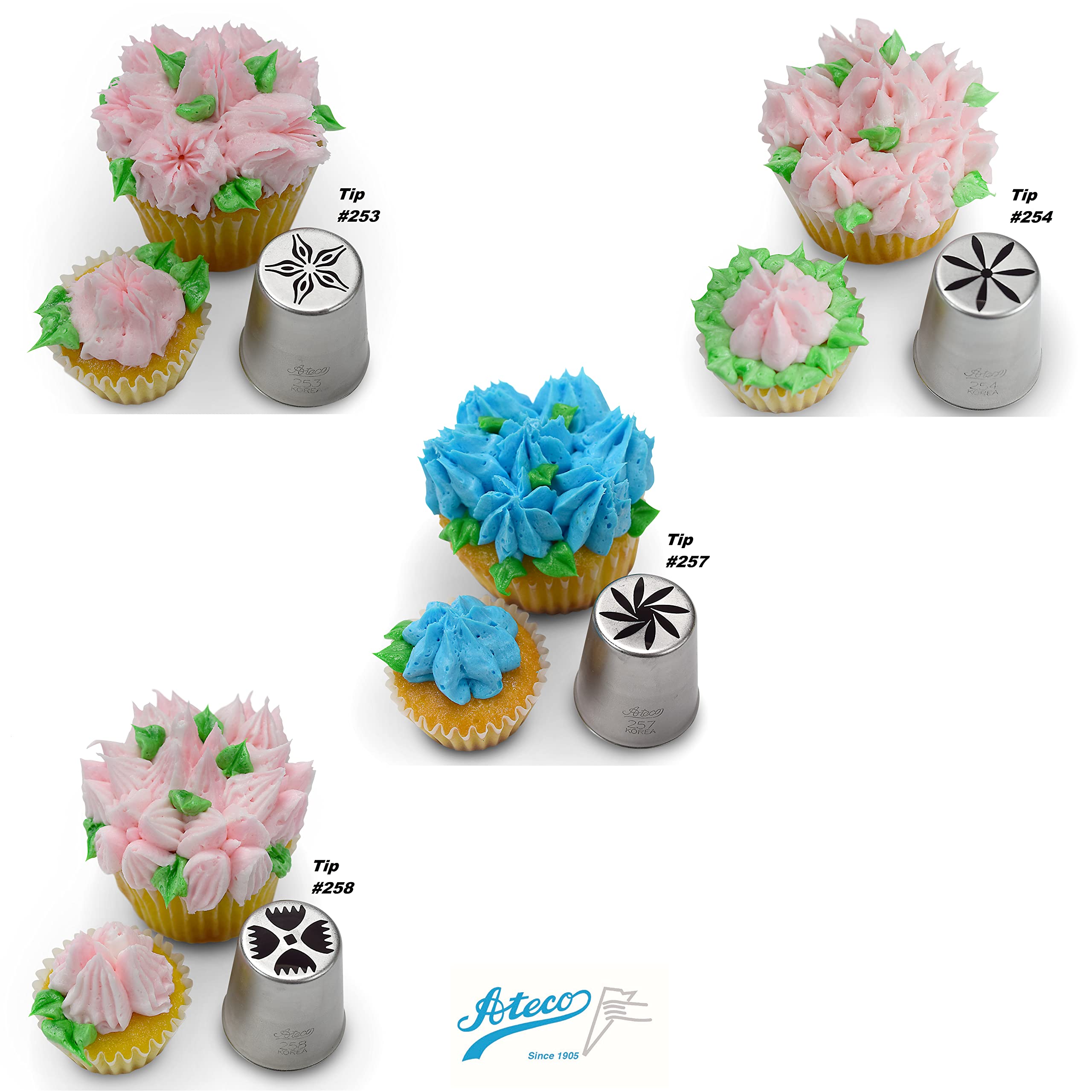 Ateco tubo ruso para uso diario en pastelería creativa.